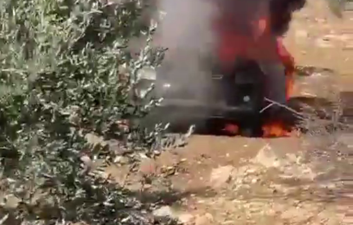 Thumbnail preview image for the video titled: Israeli strike targeted a car in the Al-Aqaba, killing two people and injuring one