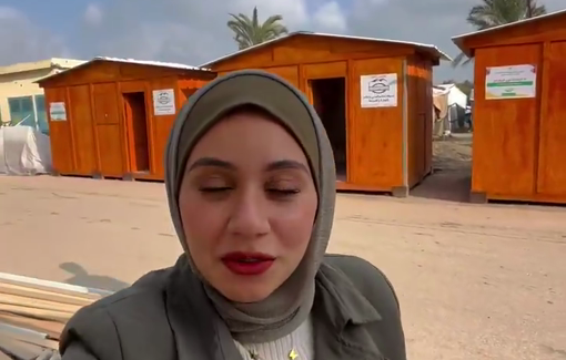 Thumbnail preview image for the video titled: Caravans made in Gaza since Israel refuses to let them