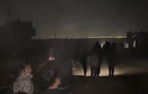 Thumbnail preview image for the video titled: Night displacement from Jabalia following an Israeli strike
