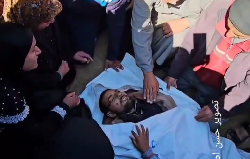 Thumbnail preview image for the video titled: Funerals of martyrs killed overnight in southern Gaza