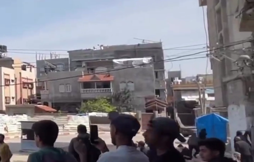 Thumbnail preview image for the video titled: The moment an Israeli airstrike hit the Nuseirat refugee camp, central Gaza