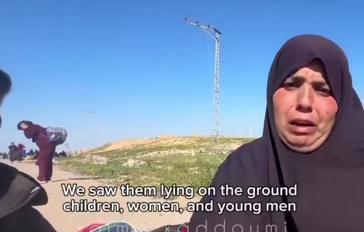 Thumbnail preview image for the video titled: Testimony of mother on the forced displacement from Rafah