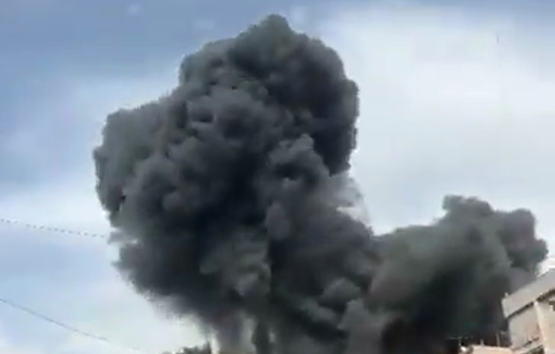 Thumbnail preview image for the video titled: Israeli forces conducted 3 raids on a building in Al-Hadath, in the southern suburb of Beirut