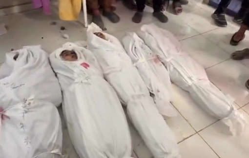 Thumbnail preview image for the video titled: Multiple children massacred in Israeli bombing of UNRWA clinic