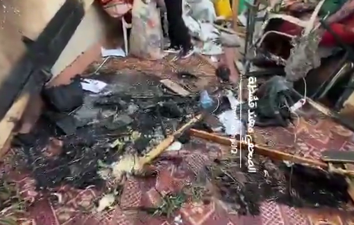 Thumbnail preview image for the video titled: Aftermath of Israeli airstrike on press tents at Nasser hospital