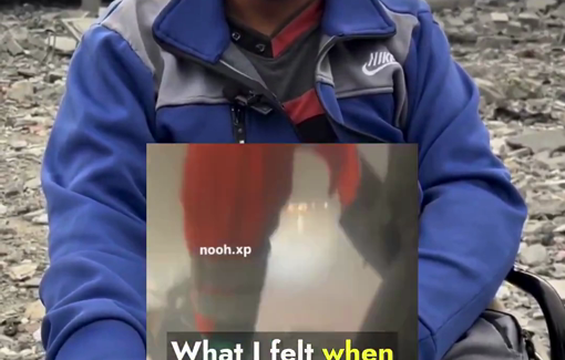 Thumbnail preview image for the video titled: Survivor recounts his rescue mere moments before Israel level Dar al-Arqam school