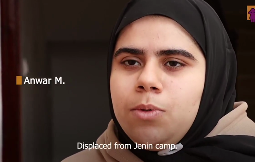 Thumbnail preview image for the video titled: Testimony of a teenager forcibly displaced from Jenin