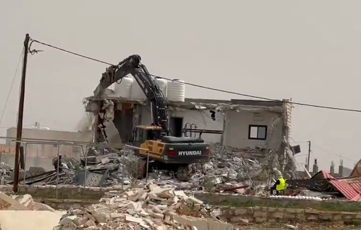 Thumbnail preview image for the video titled: Israeli apartheid forces demolished two Palestinian homes south of Samoa
