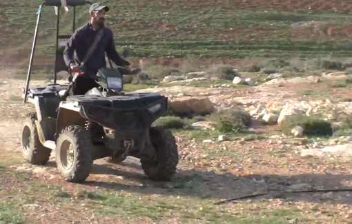 Thumbnail preview image for the video titled: Israeli settlers with ATV quad chased Palestinian shepherds in Jawaya village