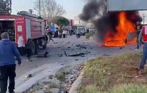 Thumbnail preview image for the video titled: Targeted Assassination by Israel on a vehicle on Al-Ghaziyeh Road, Sidon