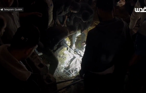 Thumbnail preview image for the video titled: Search for victims under the rubble of Al-Khour family house