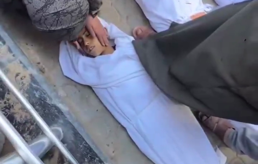 Thumbnail preview image for the video titled: Mother mourns her son killed in night Israeli bombing of their house