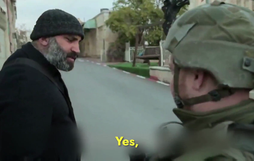 Thumbnail preview image for the video titled: IDF soldiers demonstrate apartheid policy to BBC camera