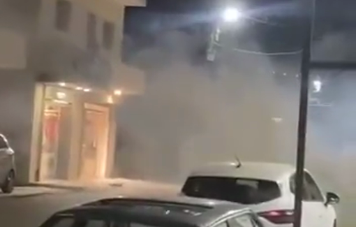 Thumbnail preview image for the video titled: Israeli forces fired tear gas canisters at Palestinian homes during a raid on the village of Qaryut