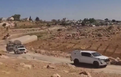 Thumbnail preview image for the video titled: Israeli raided the village of Um Al Khair in Masafer Yatta with bulldozers targeting a house