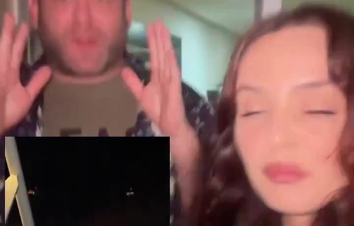 Thumbnail preview image for the video titled: Call from activists aboard the Conscience vessel after the double strike by Israeli drones