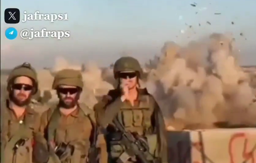 Thumbnail preview image for the video titled: Behind this gleeful destruction by IDF, stood an orphan school, a medical center, and a care facility for people with Down syndrome