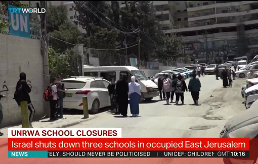 Thumbnail preview image for the video titled: Israeli occupation forces storm UNRWA schools in occupied East Jerusalem to force their closure