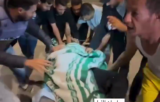 Thumbnail preview image for the video titled: Journalist Hassan Eslayeh murdered by Israel while recovering from injuries at Nasser hospital
