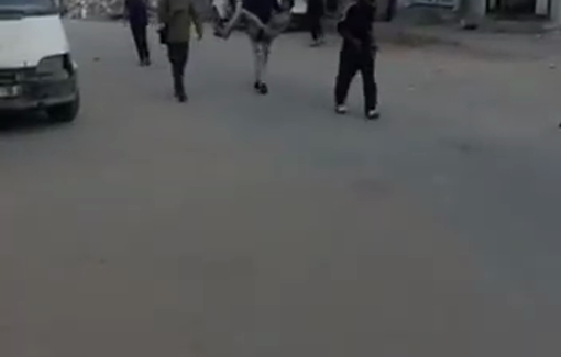 Thumbnail preview image for the video titled: Civilians injured by Israeli artillery shelling in Beit Lahia