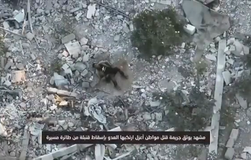 Thumbnail preview image for the video titled: IDF drone evidence of murder by grenade in Gaza