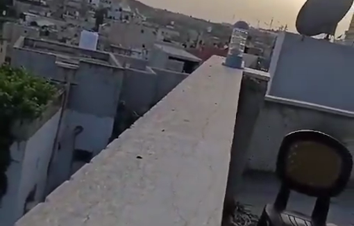 Thumbnail preview image for the video titled: Occupation soldiers stormed the Kafr al-Dik Mosque, west of Salfit, and forced the muezzin to call for a curfew at gunpoint