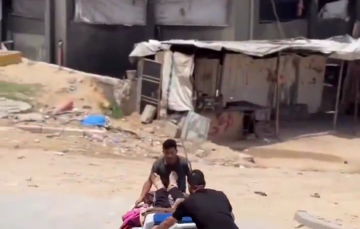 Thumbnail preview image for the video titled: Elderly and children patients evacuated in their beds as Israel fires around the Indonesian hospital