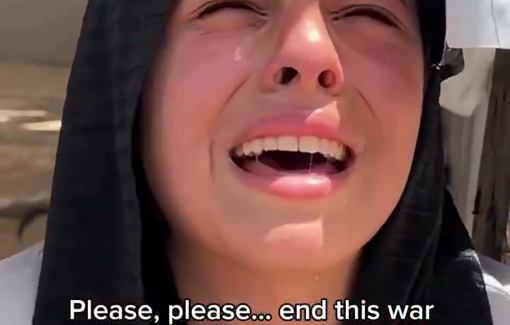 Thumbnail preview image for the video titled: Distraught child lost her father and please to end the war