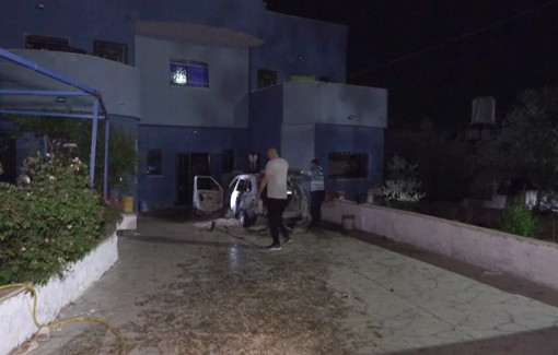 Thumbnail preview image for the video titled: Israeli settlers attacking Palestinians in burqin and destroying their cars and homes by setting them on fire