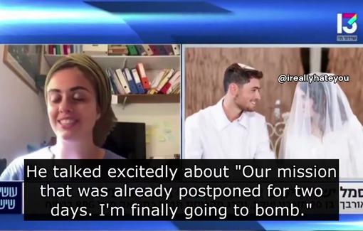 Thumbnail preview image for the video titled: Her IDF husband was excited to bomb Gaza as a religious duty