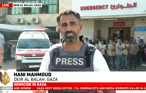 Thumbnail preview image for the video titled: Israel bombed displaced people sleeping in tents at Al Aqsa hospital. People were burnt alive.