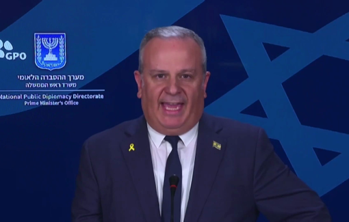 Thumbnail preview image for the video titled: Israel spokesman David Mencer blames Hamas for the IDF's mass murder at "aid" sites