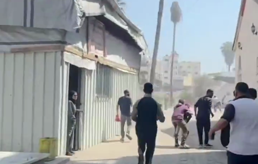 Thumbnail preview image for the video titled: First moments after Israel struck 3 journalists at Al-Ahli Baptist Hospital