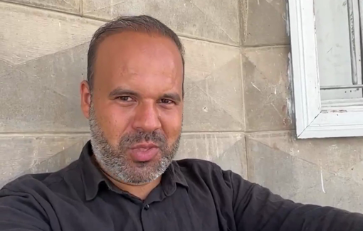 Thumbnail preview image for the video titled: Journalist Islam Bader reports on the death of Ahmad Qalaja from the day of Eid