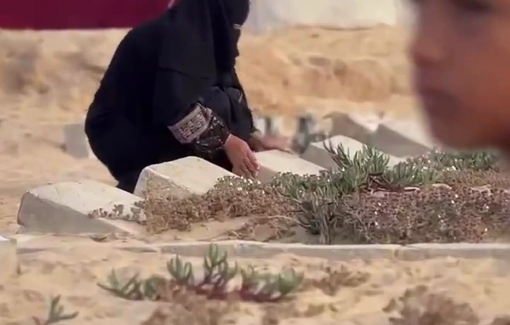 Thumbnail preview image for the video titled: Eid in Gaza: People visit their killed loves ones, instead of the living