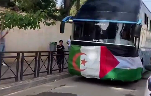 Thumbnail preview image for the video titled: An Alagerian convoy of over 200 politics and activists on the road to break the Gaza siege.