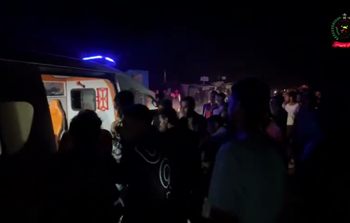 Thumbnail preview image for the video titled: Search and rescue efforts after night Israeli strike on a family's tent