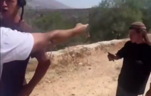 Thumbnail preview image for the video titled: Settlers, protected by Israeli army, attack Palestinian lands in the outskirts of the town of Beita