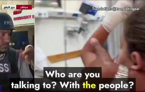 Thumbnail preview image for the video titled: Distraught Palestinian man interrupts live broadcast