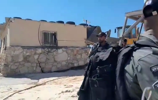 Thumbnail preview image for the video titled: Israeli forces reduced to rubble the house of an elderly Palestinian in Qawawis