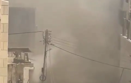 Thumbnail preview image for the video titled: The Israeli army detonated a lathe in the vicinity of Balata al-Balad camp