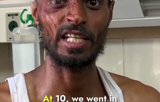 Thumbnail preview image for the video titled: Palestinian with chronic illnesses recounts being shot as soon as the doors of a GHF site opened