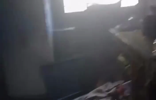 Thumbnail preview image for the video titled: Israeli forces set fire to a Palestinian-owned home in Nur Shams camp