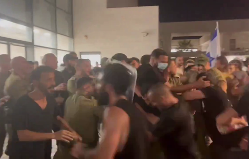 Thumbnail preview image for the video titled: Confrontations in Beit Lid between pro-rape rioters and soldiers and police