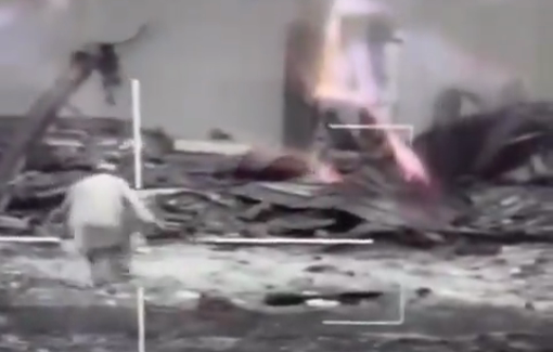 Thumbnail preview image for the video titled: Israeli tank fires a shell killing a fleeing elderly Palestinian