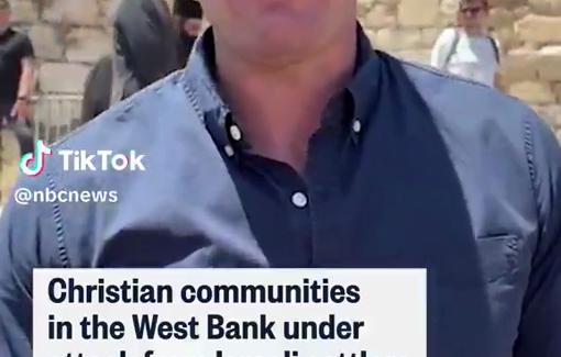 Thumbnail preview image for the video titled: NBC News reporting in Tabieh: Israeli settlers come and destroy church as a routine.