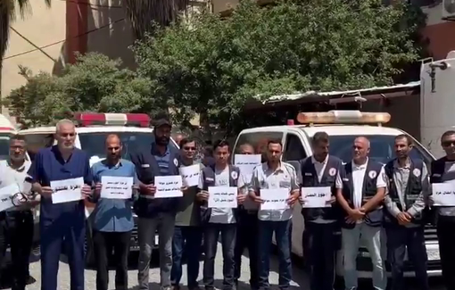 Thumbnail preview image for the video titled: Starvation SOS: Ambulances sound sirens in unison