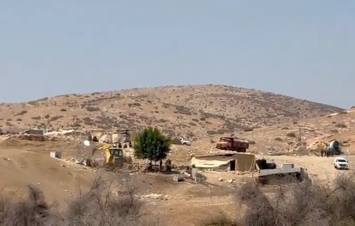 Thumbnail preview image for the video titled: The Israeli civil administration, Army and Police forces, demolishing buildings in the community of Ein Al-Hilweh