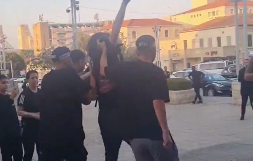Thumbnail preview image for the video titled: Violent arrest of anti-genocide activist in Haifa
