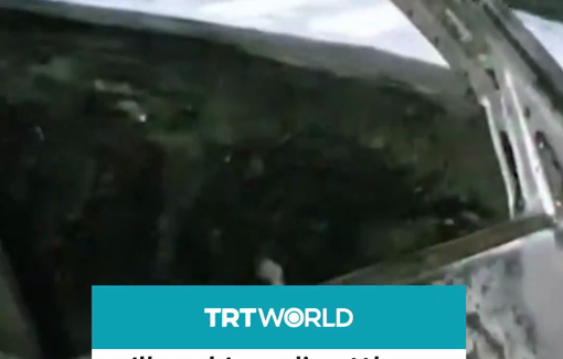 Thumbnail preview image for the video titled: Israeli settlers stormed the village of Taybeh setting cars on fire, smashing windows and spray-painting hateful graffiti on walls